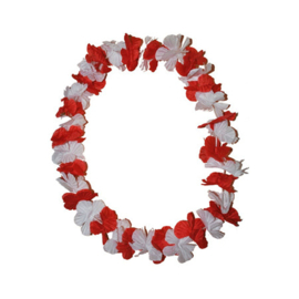 Hawaii krans rood-wit