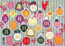A5 stickervel:  Advent kalender color