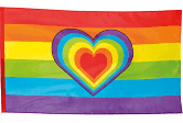 Regenboog vlag met hart
