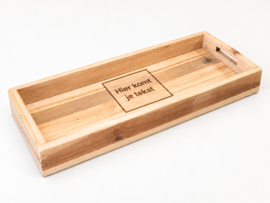 Houten dienblad met persoonlijke tekst