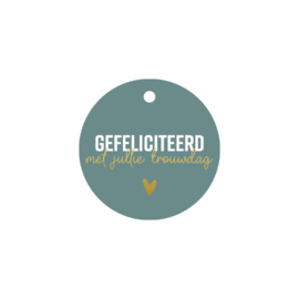 Cadeaulabel:  Gefeliciteerd met jullie trouwdag