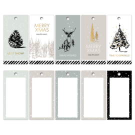 Set cadeaulabels: Christmas Ribbon (5 stuks)