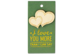 Houten Broche Love you