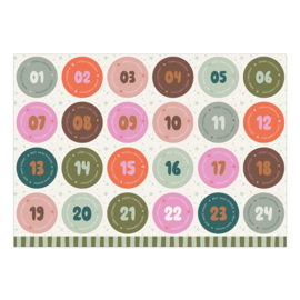 A4 stickervel:  Advent 1-24 XMAS