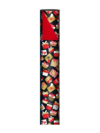 Cadeaupapier: Kadootjes feest zwart