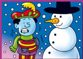 Ansichtkaart: Piet & Sneeuwpop (kleur)