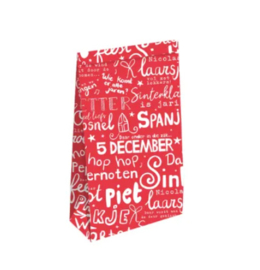 Kraft papieren zak S: Letter pret rood