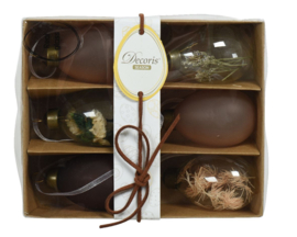 Giftbox met 6 glazen eieren (thema: roze)