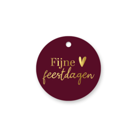 Cadeaulabel:  Fijne feestdagen (burgundy)