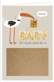 Wenskaart met envelopje: Baby