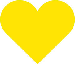 Raamsticker midi hart geel