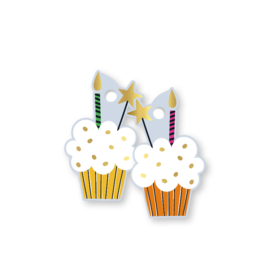 Cadeaulabel: Cupcake (dubbelzijdig)