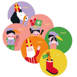 Stickerset: Sinterklaas div. kleuren (6 varianten)