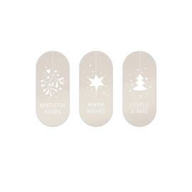 Stickerset: Kerst ovaaltjes champagne (3 stuks)