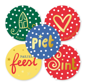 Stickerset: Sinterklaas stickers (5 varianten)