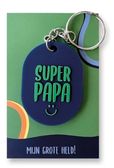 Sleutelhanger ovaal: Super Papa