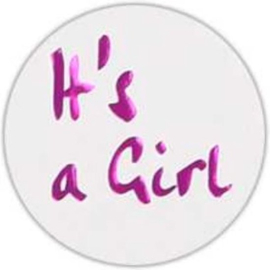 Sticker: It's a Girl (metallic roze)