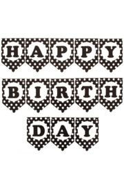 Letterslinger: Happy Birthday  (zwart/wit)