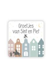 Sticker: Groetjes van Sint en Piet  (35 x 35mm)