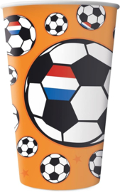 Papieren bekers voetbal oranje
