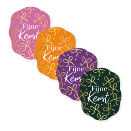 Stickerset: Fijne kerst div. kleuren  (4 varianten)