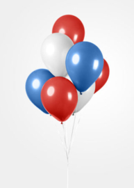 Rood wit blauw ballonnen (set van 10)