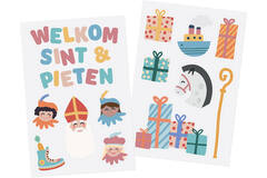 Raamstickers: Welkom Sint & Pieten