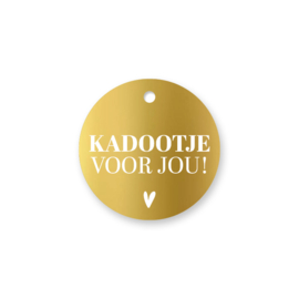 Cadeaulabel:  Kadootje voor jou! (goud)