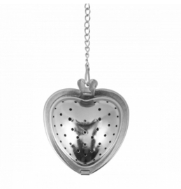 Thee-ei in hartvorm met uitlekschaaltje