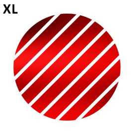 Sticker: Diagonale lijnen rood/wit  (ø65)