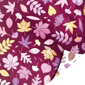 Cadeaupapier: Autumn Leaves Mauve (1 meter)