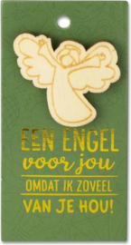 Houten Broche Engel voor jou