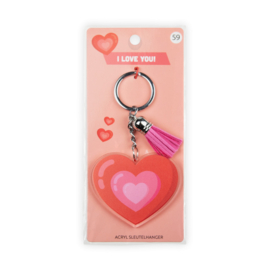 Acryl sleutelhanger: Hartje