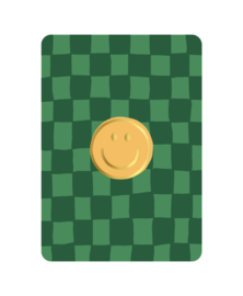Ansichtkaart: Smiley + Handdraw grid (Groen)