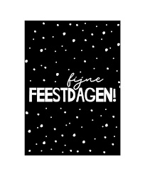 Ansichtkaart: Fijne Feestdagen (zwart)