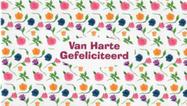 Cadeau geld envelop: Van harte gefeliciteerd (rozen)