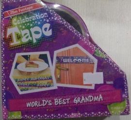 Afzetlint / Funtape 25 meter:  World's best Grandma