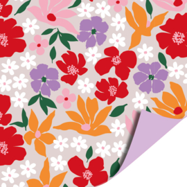 Cadeaupapier: Retro flower (1 meter)