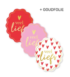 Stickerset: Veel liefs (3 varianten)