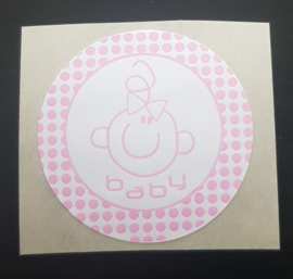 Sticker: Baby strik roze