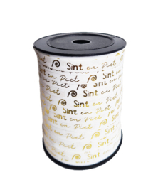 Lint: Sint & Piet (wit/goud) 2 meter