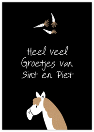 Ansichtkaart  : Heel veel groetjes van Sint en Piet