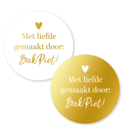 Stickerset: Met liefde gemaakt door:  Bakpiet! (2 varianten)