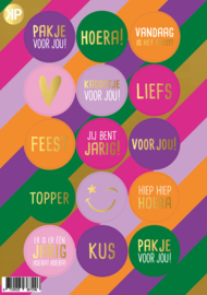 A5 stickervel:  Feest Funky color