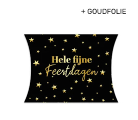 Gondeldoosje: Hele fijne feestdagen (zwart/ster)