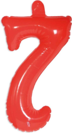 Opblaascijfer 7 rood.