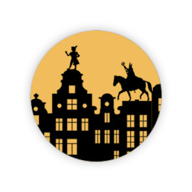 Sticker: Sinterklaas grachtenpand