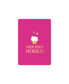 Cadeaukaart  : Hiep Hiep Hoera! (cupcake)