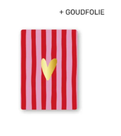 Cadeaukaart: Hart (stripe roze/rood)