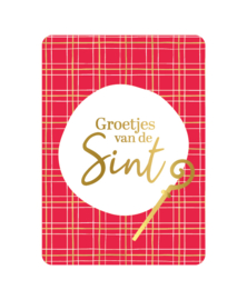 Ansichtkaart  : Groetjes van de Sint + ruit